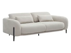 Sofá 3 plazas con respaldo reclinable en tela beige ARAVIO