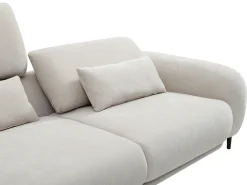 Sofá 3 plazas con respaldo reclinable en tela beige ARAVIO