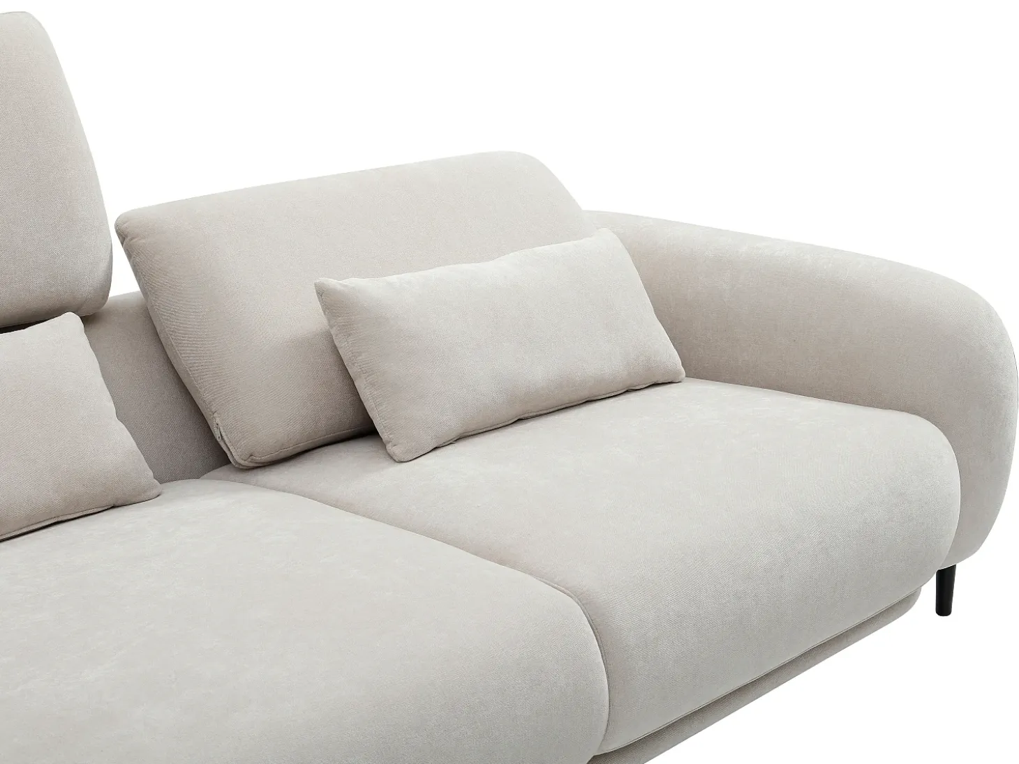 Sofá 3 plazas con respaldo reclinable en tela beige ARAVIO