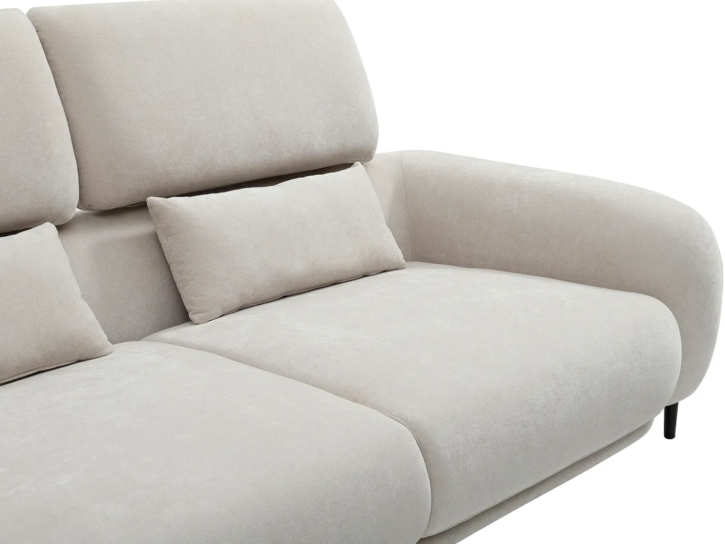 Sofá 3 plazas con respaldo reclinable en tela beige ARAVIO