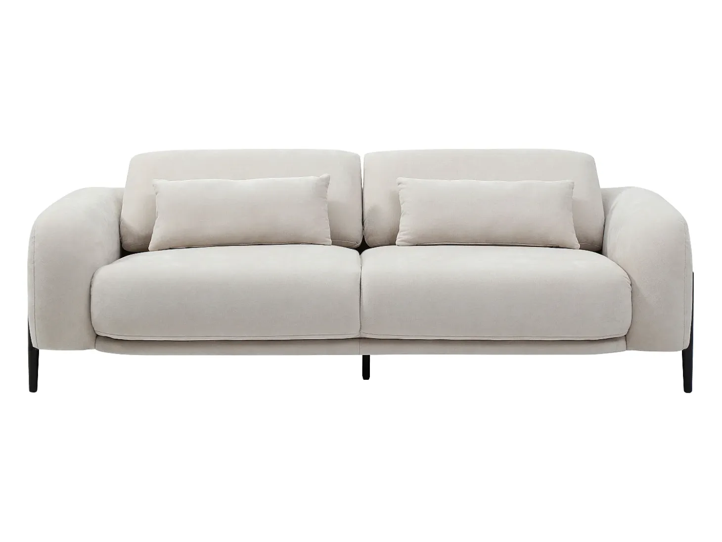 Sofá 3 plazas con respaldo reclinable en tela beige ARAVIO