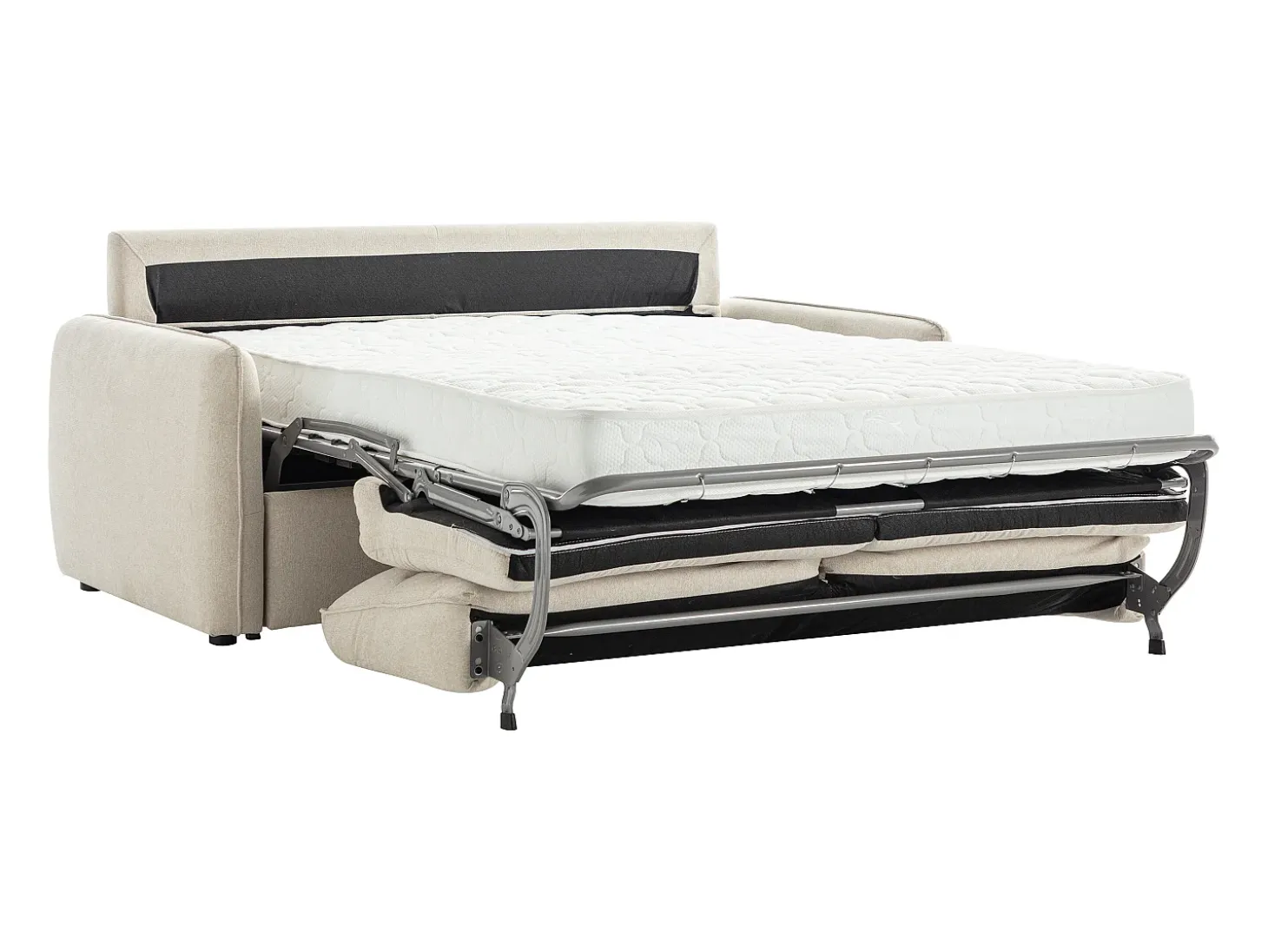 Sofá 3 plazas convertible exprés en tela beige ORELIS