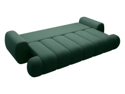 Sofá 4 plazas convertible en tejido verde abeto FRIDORA