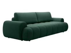 Sofá 4 plazas convertible en tejido verde abeto FRIDORA