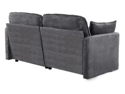 Sofá 2 plazas de pana gris con respaldo acolchado - Estilo moderno