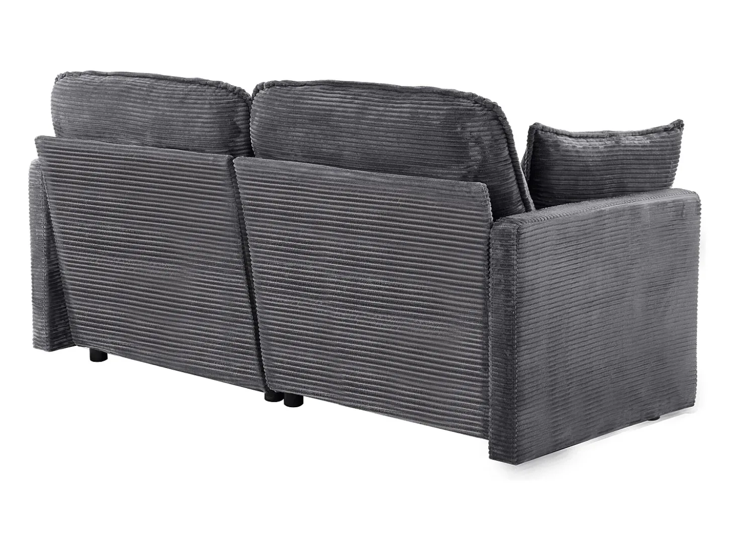 Sofá 2 plazas de pana gris con respaldo acolchado - Estilo moderno