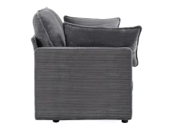 Sofá 2 plazas de pana gris con respaldo acolchado - Estilo moderno