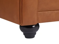 Sofá 3 plazas de piel de vaca color camel CHESTERFIELD