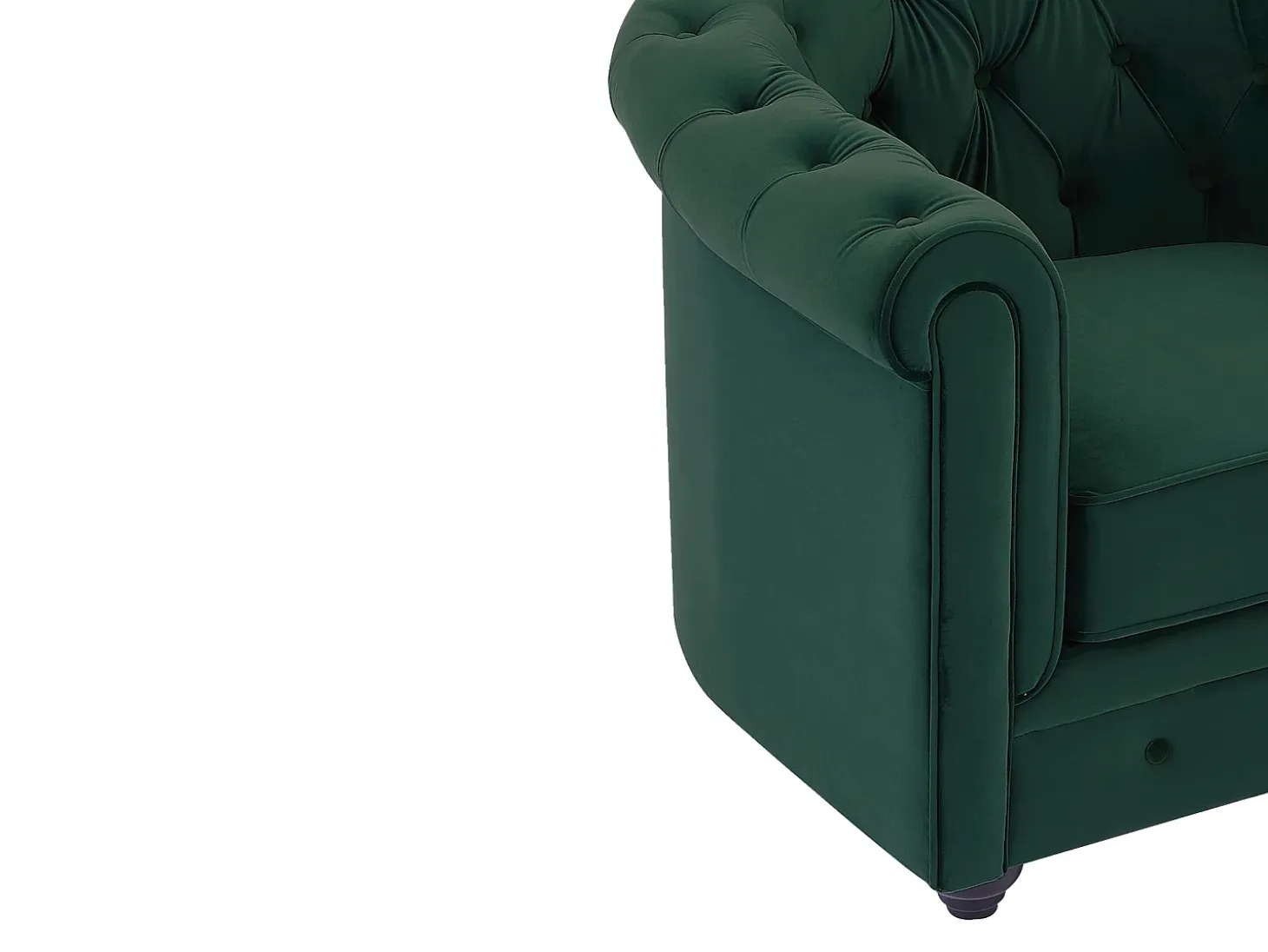 Sofá 3 plazas de tela de terciopelo verde CHESTERFIELD