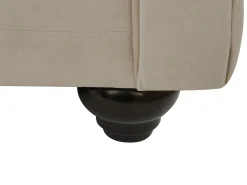 Sofá 3 plazas de terciopelo color beige CHESTERFIELD