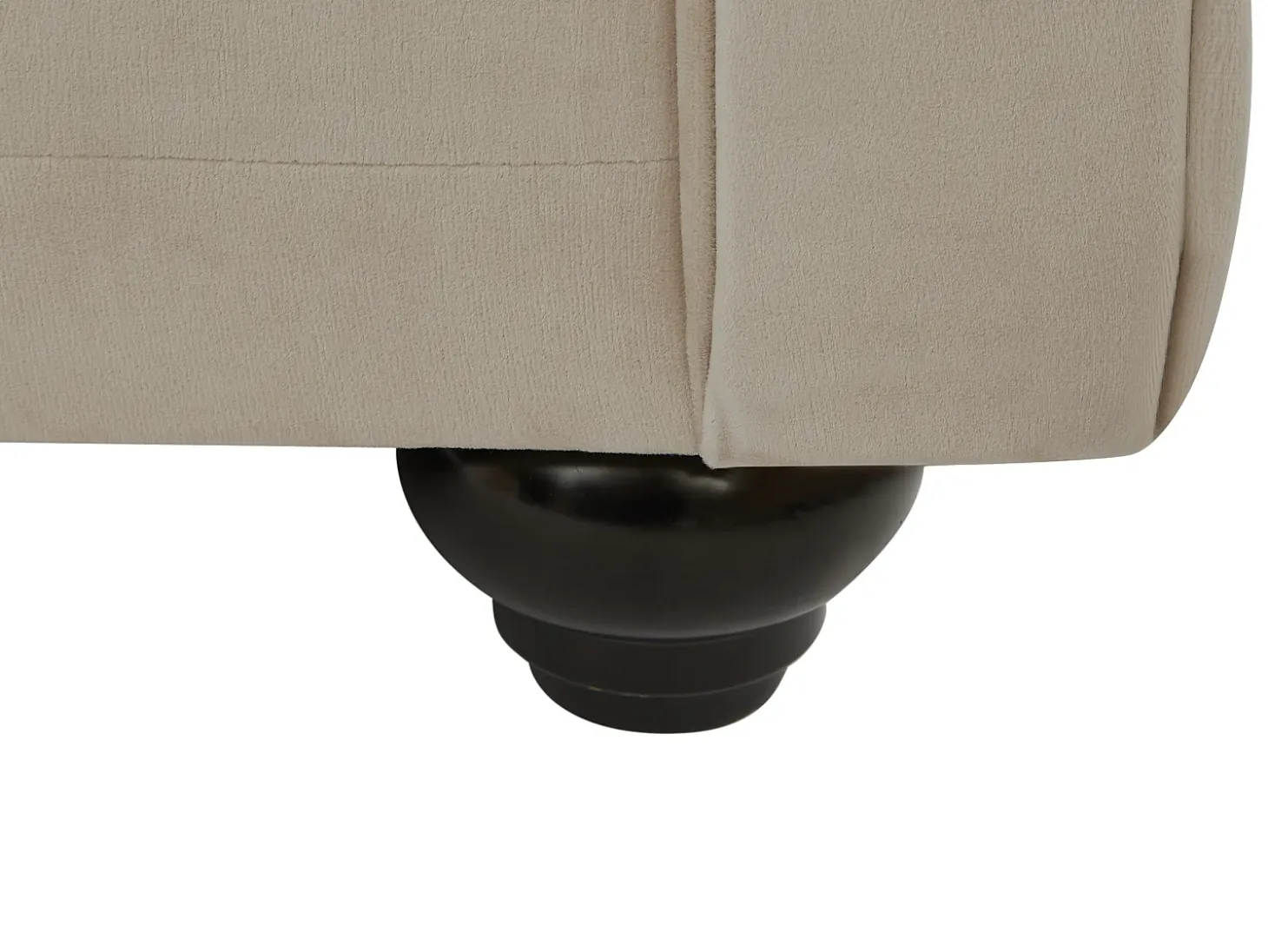 Sofá 3 plazas de terciopelo color beige CHESTERFIELD