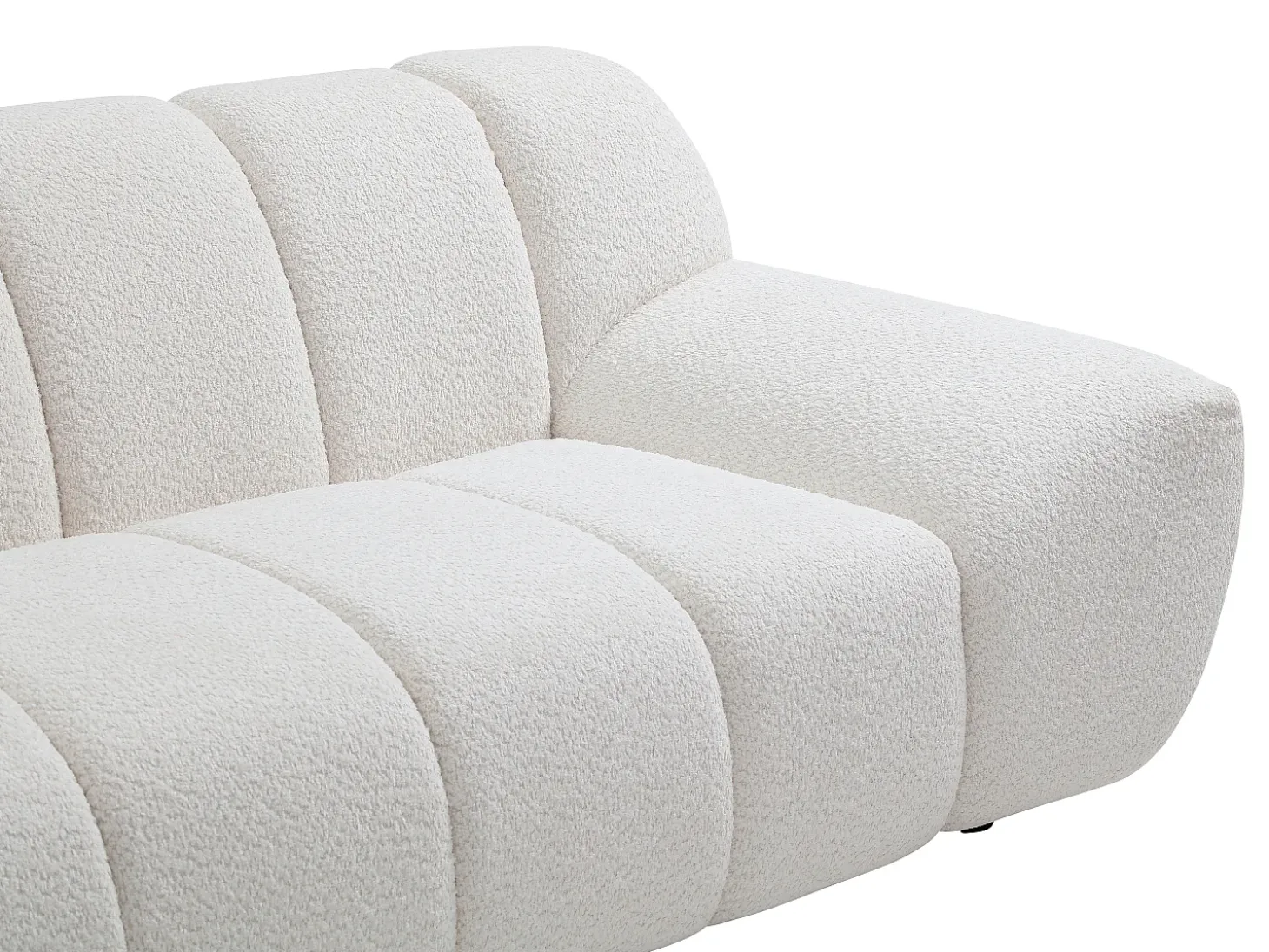 Sofá 3 plazas en tejido bouclé color blanco SORIELI