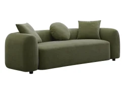 Sofá 3 plazas en tela color verde con cojines OXILA