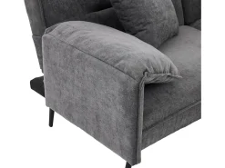 Sofá 2 plazas 167.5x73x70 cm - respaldo inclinable tres posiciones (100°–180°) - cojines de asiento mullidos - gris