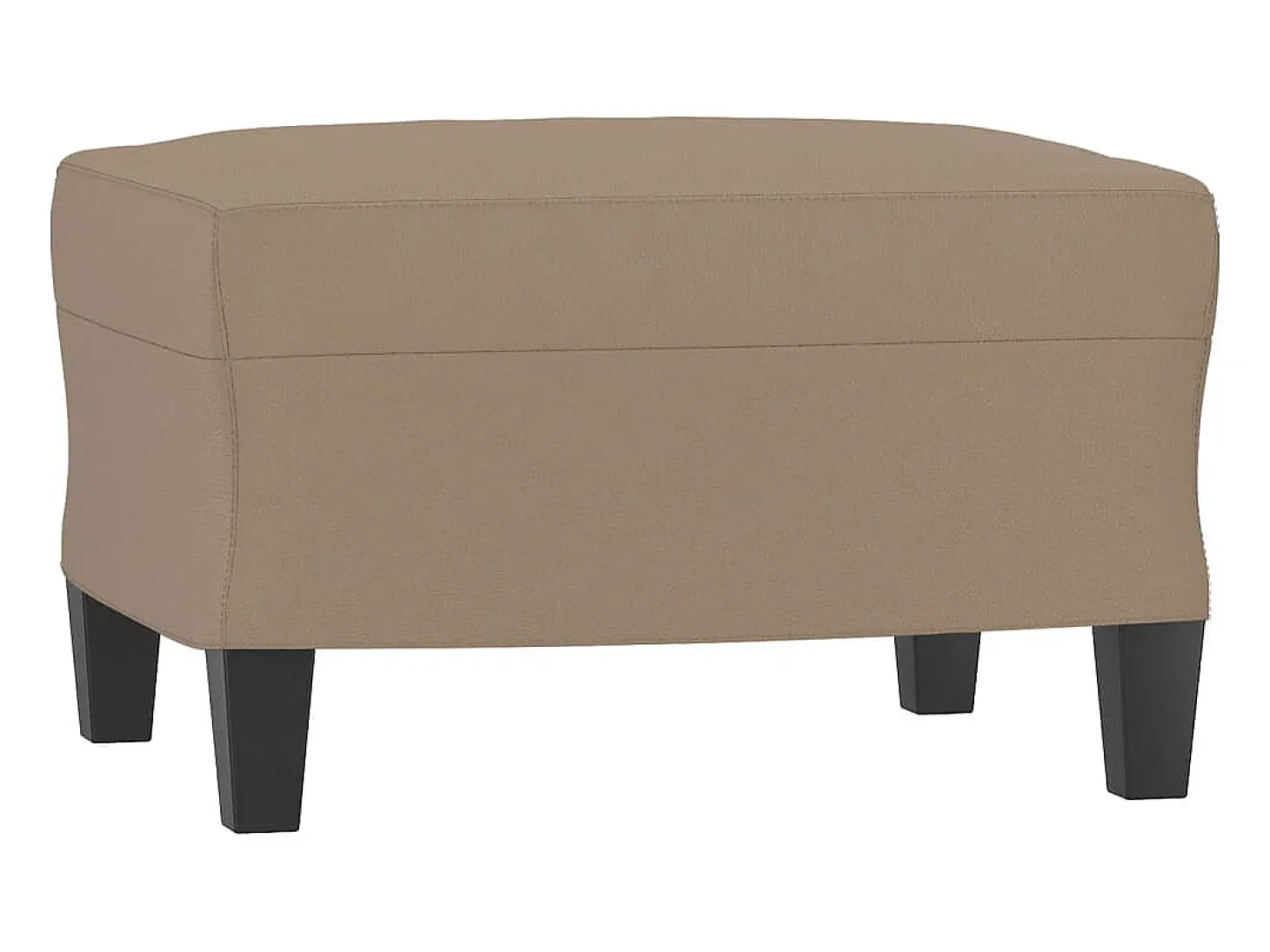 Sofá 3 plazas y taburete cuero sintético color capuchino 180 cm