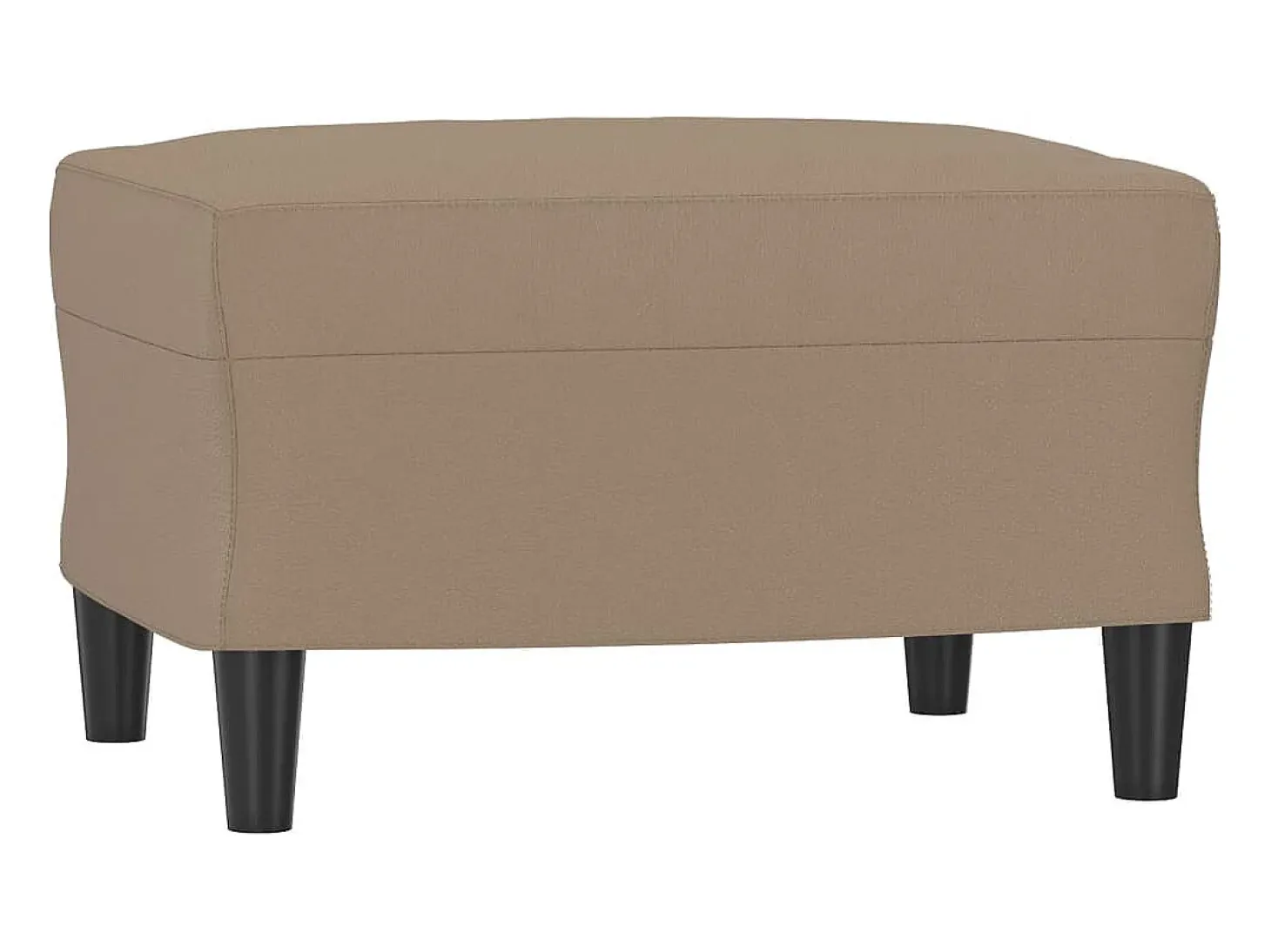 Sofá 3 plazas y taburete cuero sintético color capuchino 180 cm