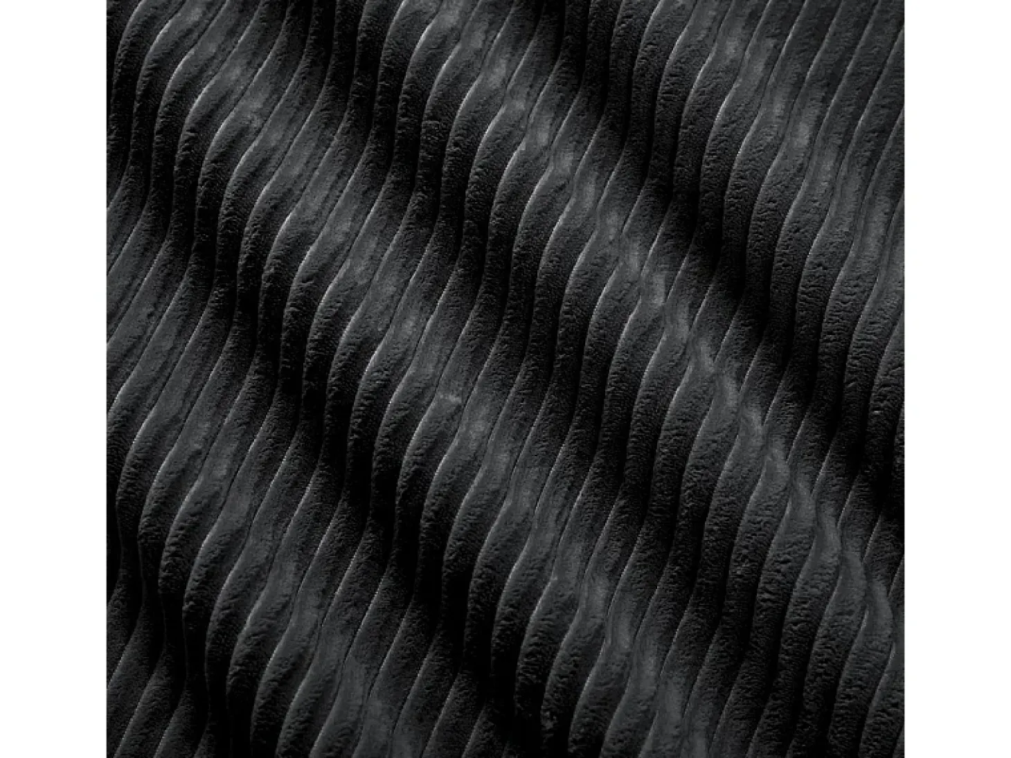 Sofá angular 3 plazas modular - de Pana - con 3 cojines y otomana - 298x178x75cm - Negro