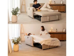 Sofá Cama Nest 2 Beige - Nalui