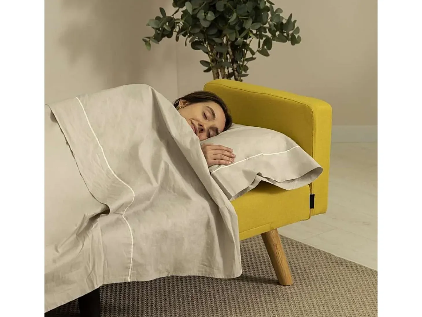 Sofá Cama One Dots Amarillo - Nalui