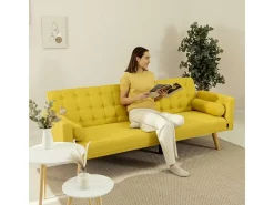 Sofá Cama One Dots Amarillo - Nalui