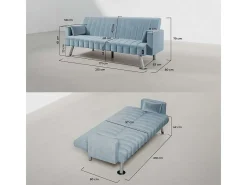 Sofá Cama One Lines Azul - Nalui