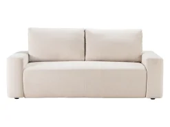 Sofá cama 3 plazas exprés en tela texturizada beige 140 cm colchón 13 cm DAVISO