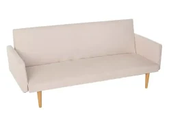 Sofá cama clic clac de 3 plazas en tejido de diseño nórdico reclinable Perla - Beige