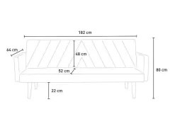 Sofá cama clic clac de 3 plazas en tejido de diseño nórdico reclinable Perla - Beige