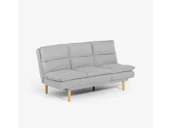 Sofá cama clic clac de 2 plazas de tela con respaldo reclinable Livra - Gris