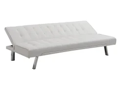 Sofá cama clic-clac de piel sintética blanco GUILLAUME