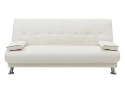 Sofá cama clic-clac piel sintética color blanco MAXIME