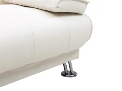 Sofá cama clic-clac piel sintética color blanco MAXIME