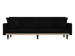 Sofá cama con cojines tela negro