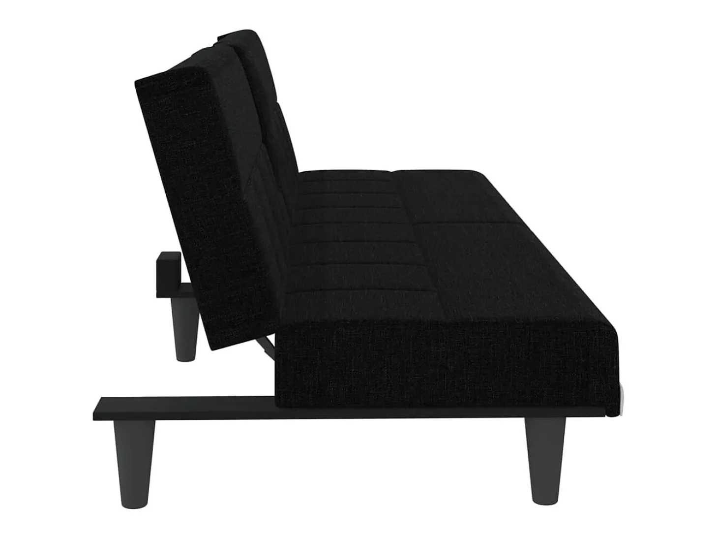 Sofá cama con portavasos tela negro