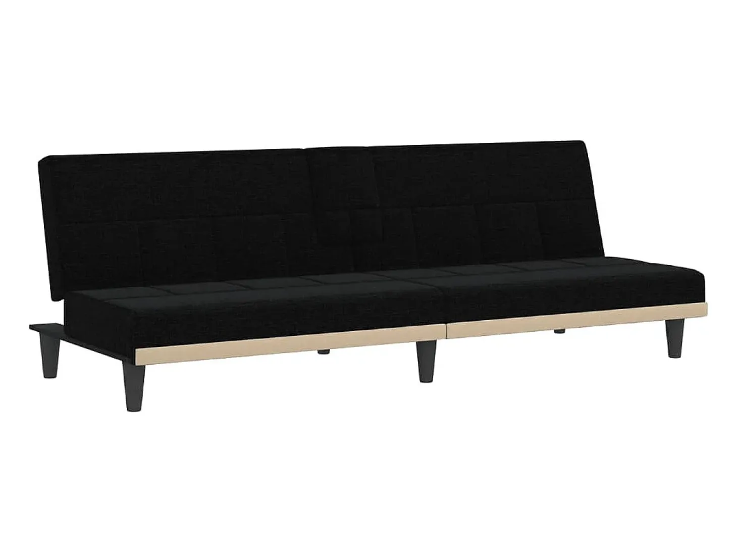 Sofá cama con portavasos tela negro