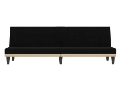 Sofá cama con portavasos tela negro