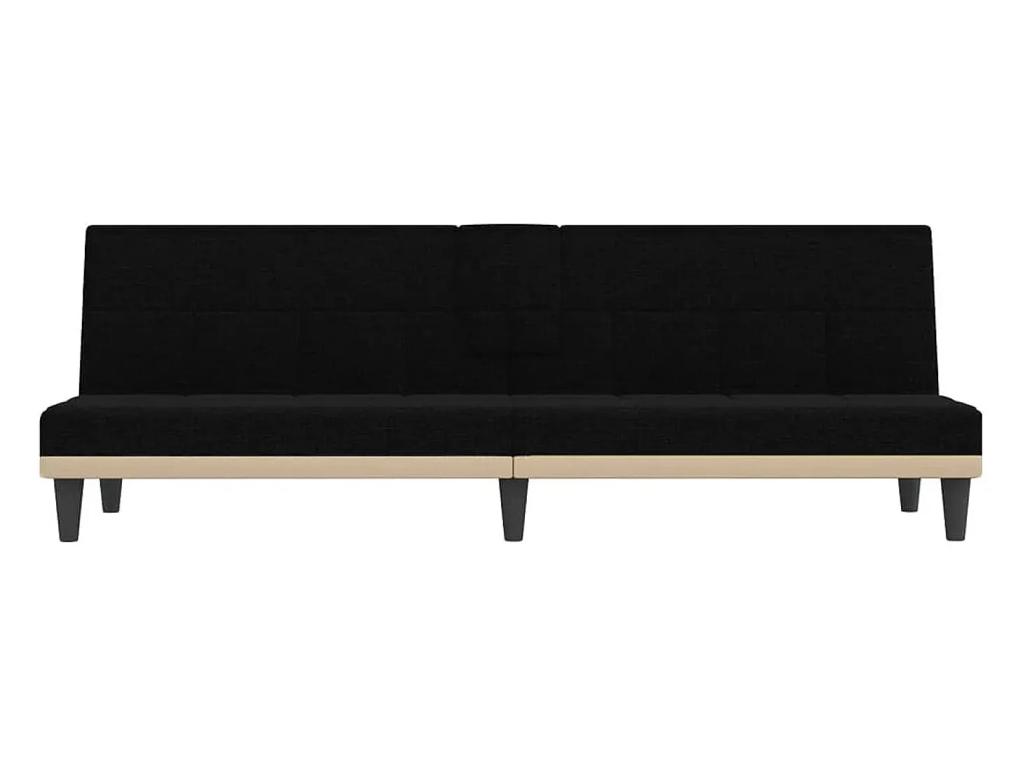 Sofá cama con portavasos tela negro