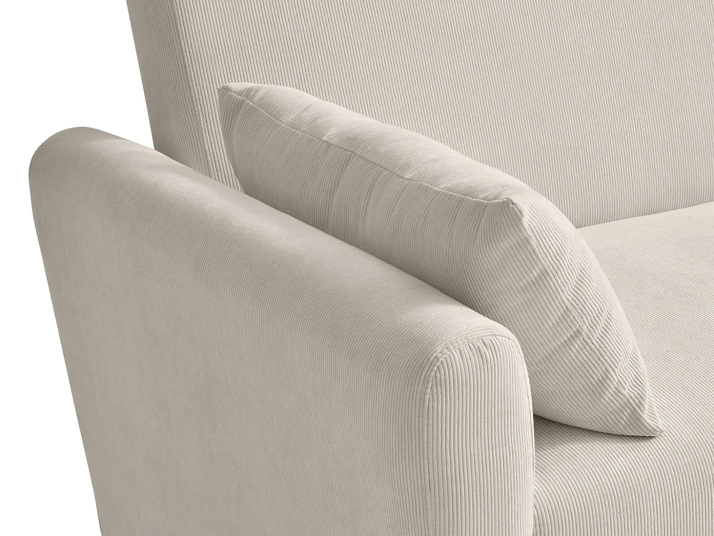 Sofá cama de 2 plazas cajón de pana beige AYLA