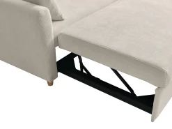 Sofá cama de 2 plazas cajón de pana beige AYLA