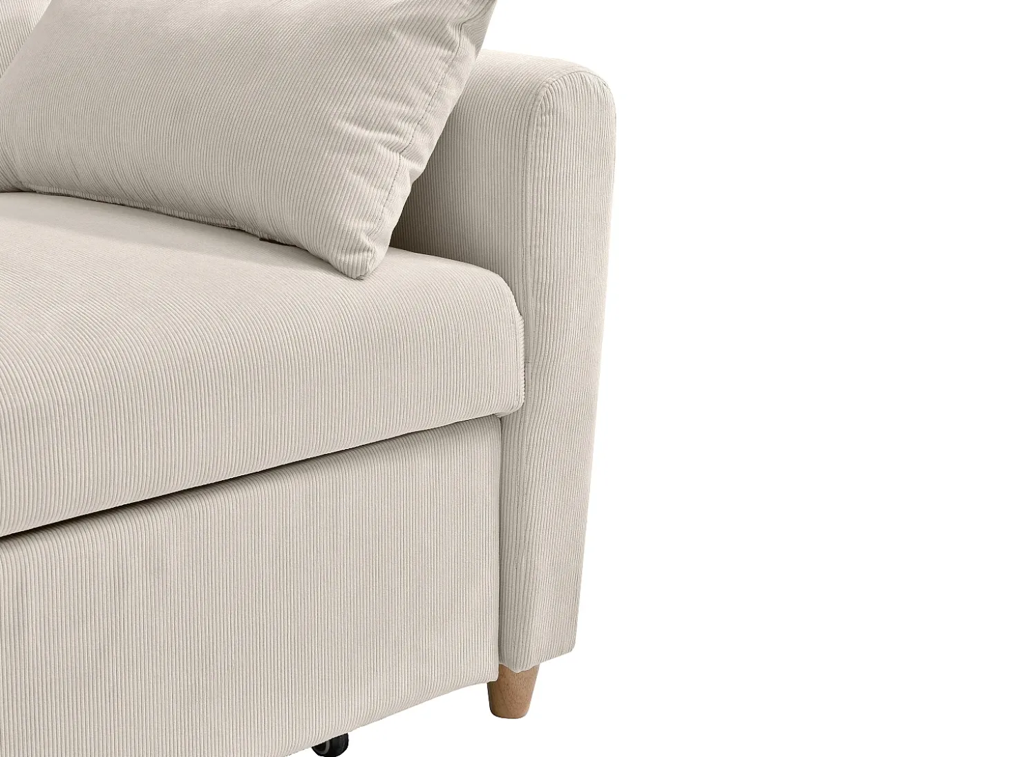 Sofá cama de 2 plazas cajón de pana beige AYLA