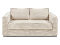 Sofá cama de 3 plazas con apertura italiana de pana beige LORETO