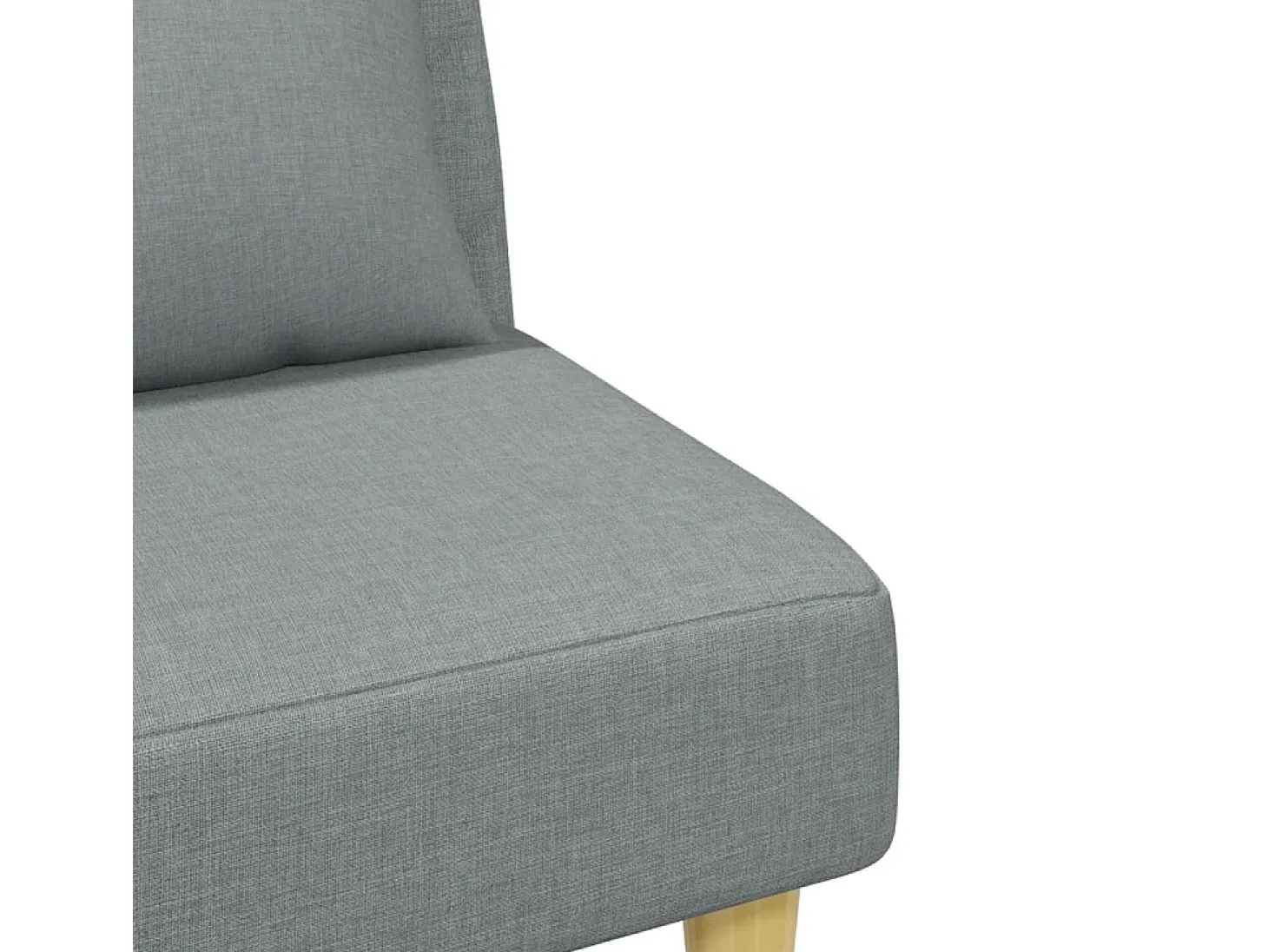 Sofá cama de 2 plazas con almohadas y taburete tela gris claro
