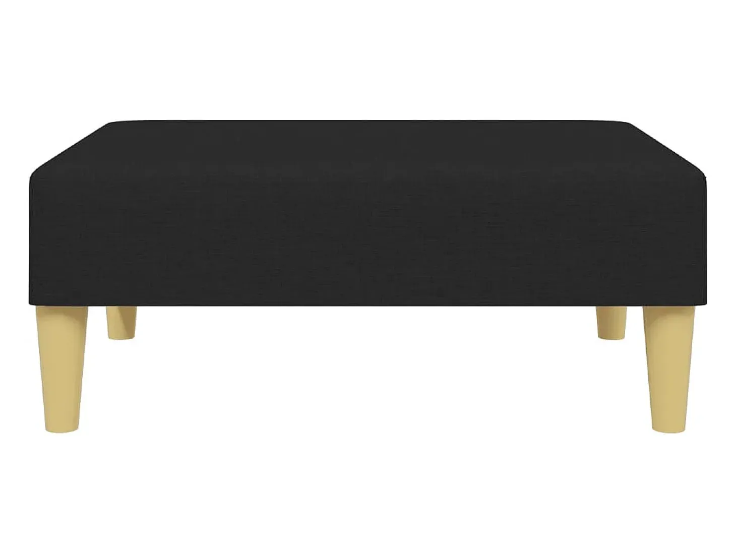 Sofá cama de 2 plazas con almohadas y reposapiés en tela negra