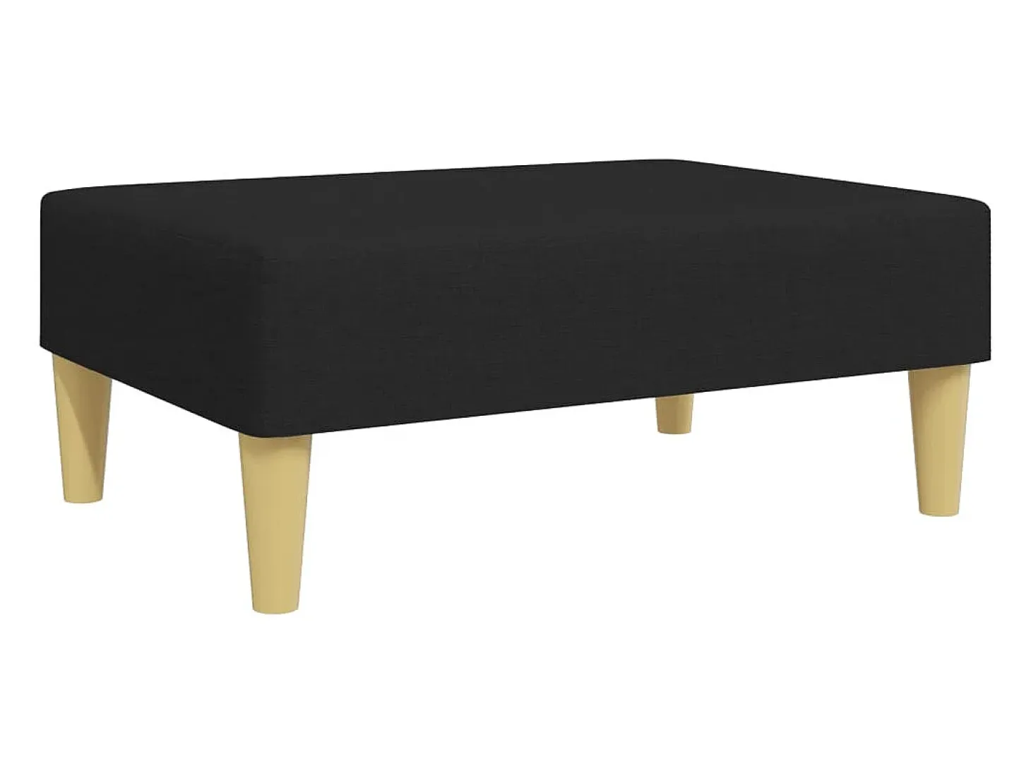 Sofá cama de 2 plazas con almohadas y reposapiés en tela negra