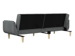 Sofá cama de 2 plazas con dos almohadas tela gris claro