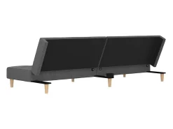 Sofá cama de 2 plazas con dos almohadas tela gris claro