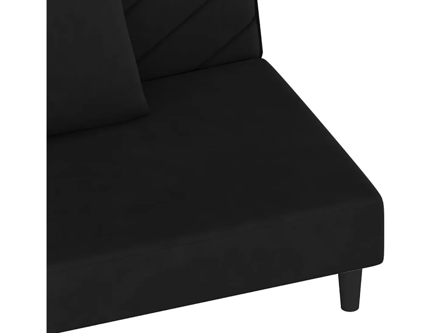Sofá cama de 2 plazas con dos almohadas terciopelo negro