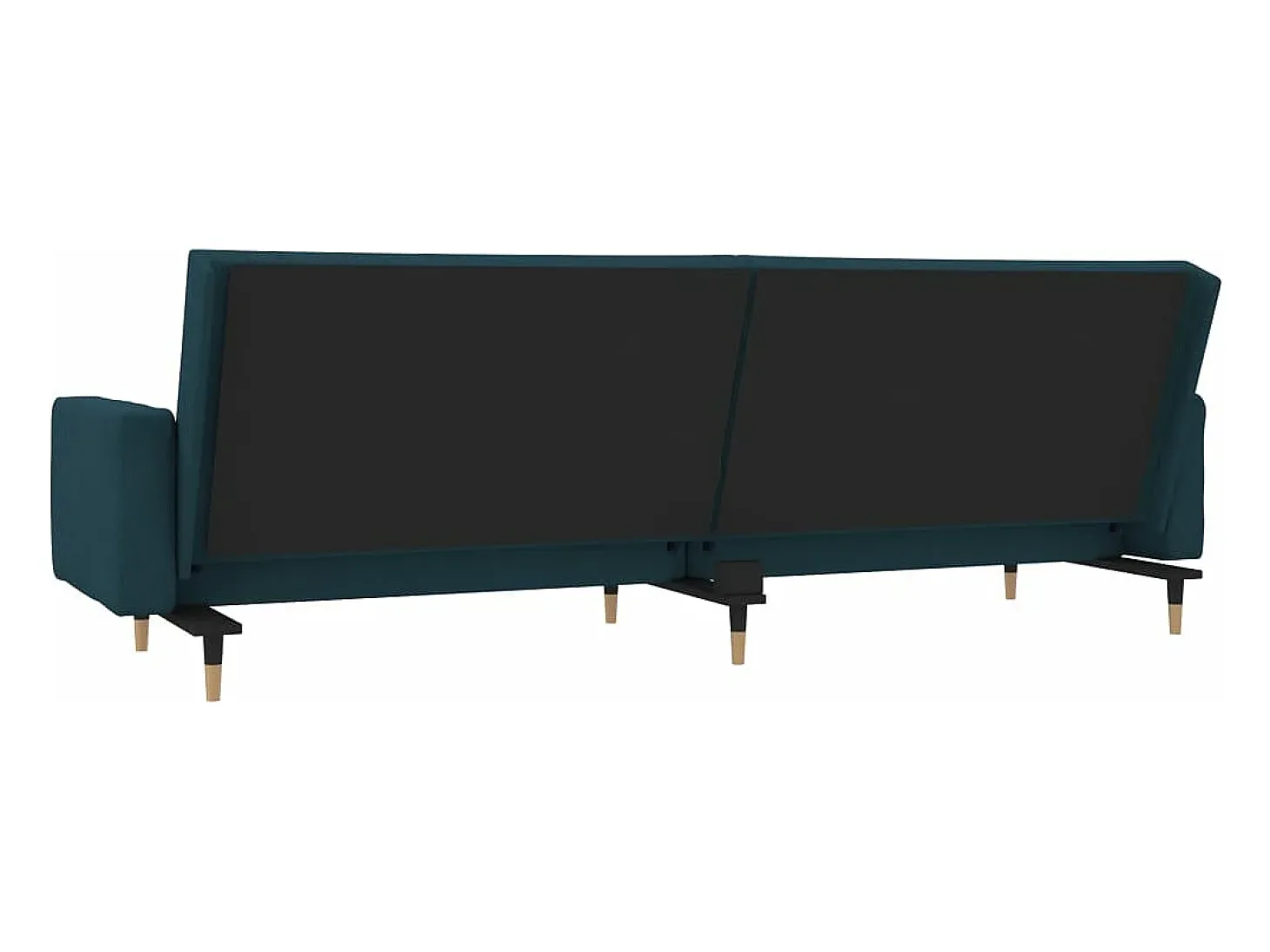 Sofá cama de 2 plazas con dos almohadas terciopelo azul