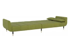 Sofá cama de 2 plazas con dos cojines terciopelo verde claro