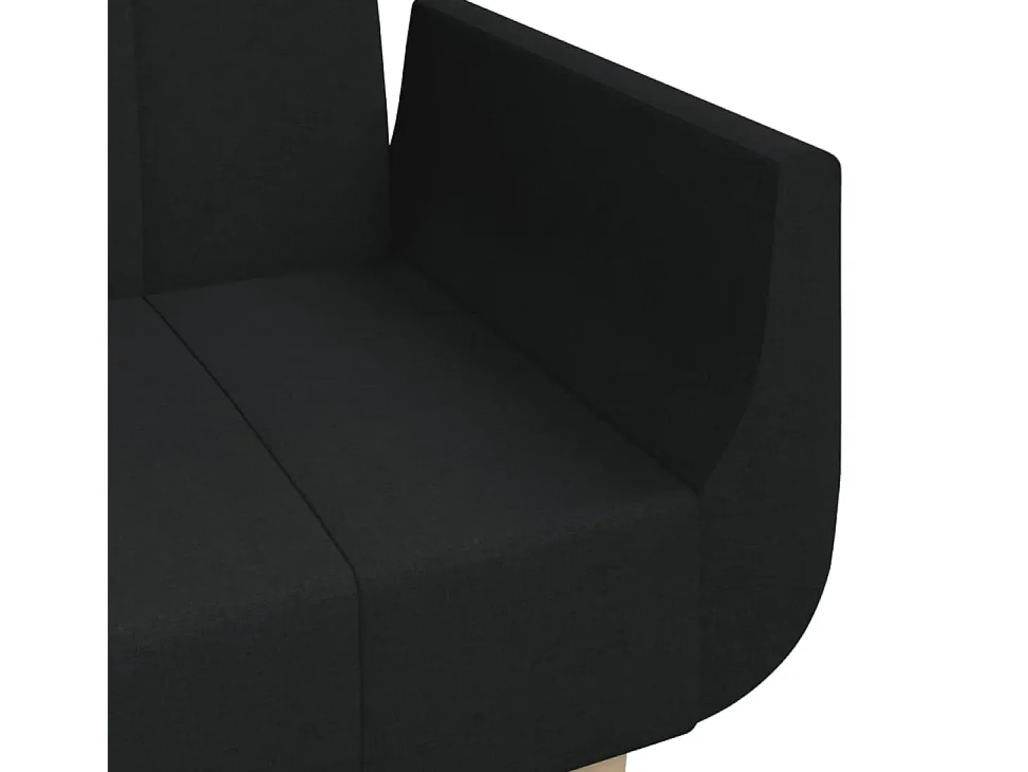 Sofá cama de 2 plazas con dos almohadas tela negro
